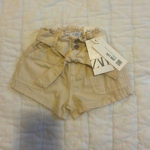NEW! Zara Sash Twill Shorts (9-12mos)